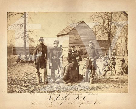 Union Officers in the 47th Illinois camped in Oxford, Mississippi in December of 1862.