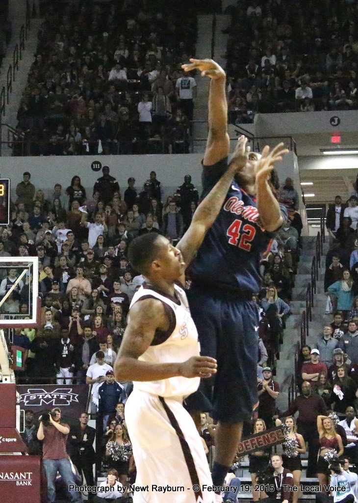 Ole Miss Guard Stefan Moody was knocking them down left and right Thursday night in Starkville, even when he a hand in the face from Mississippi State Guard Craig Sword. Moody had a career-high 29 points and knocked down a career-high eight 3-pointers against the Bulldogs.