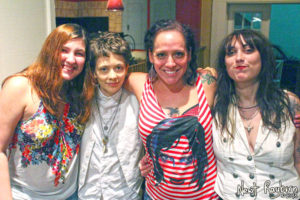 Shelby Bryant, Jessi Zazu of Those Darlins, The Local Voice Editor Nature Humphries, and Nikki Kvarnes of Those Darlins - Photograph by Newt Rayburn © September 5, 2013