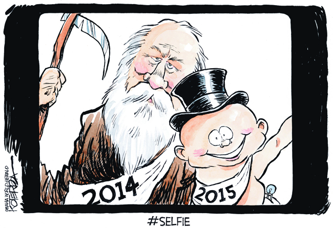 Jeff Koterba cartoon for January 1, 2014"New Year's Selfie"
