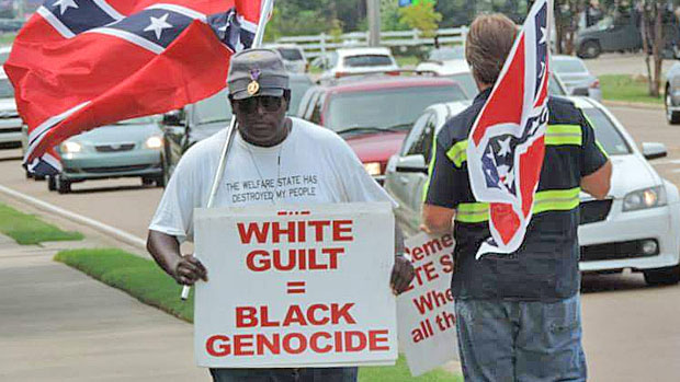 Anthony Hervey demonstrating in Oxford, Mississippi.