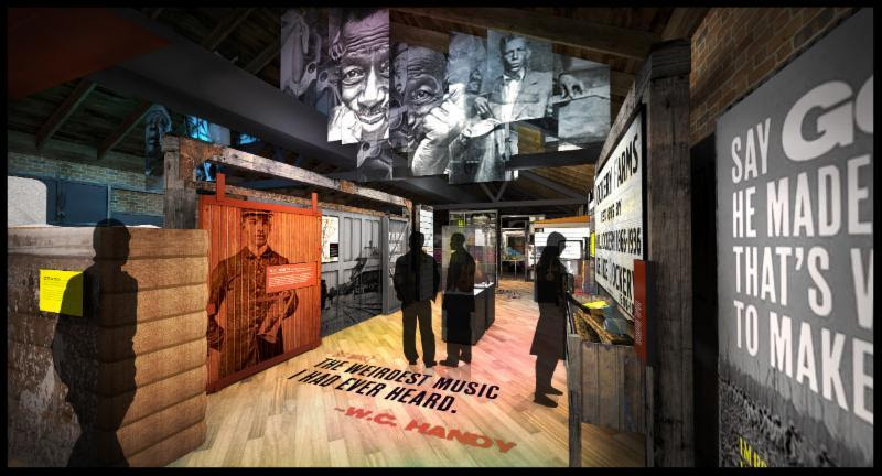 Artist rendering of Delta Blues Museum's planned exhibit gallery.