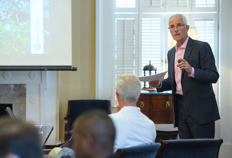 Ian Banner, who served as the University of Mississippi's chief architect for nearly two decades, has retired. He leaves behind a legacy of historical restoration, sustainable design and cutting-edge architectural expression. Photo by Thomas Graning/Ole Miss Digital Imaging Services
